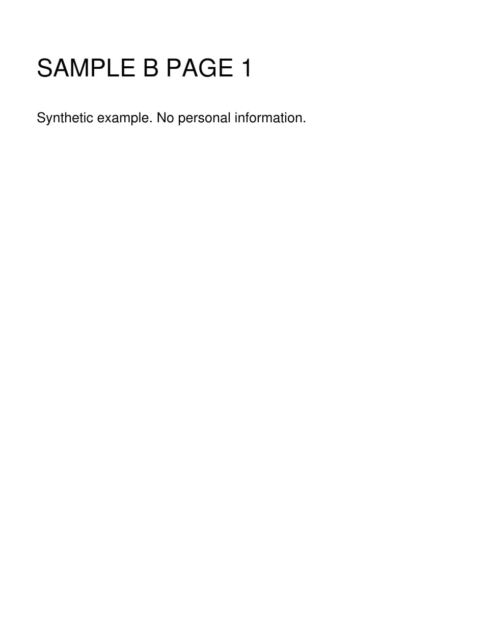 Page 4 of the merged PDF labeled SAMPLE B PAGE 1