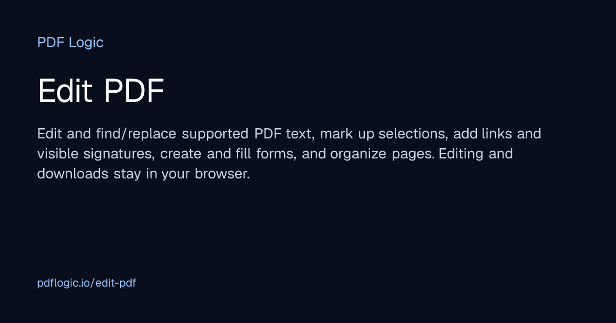 Edit PDF - Free Online PDF Editor | PDF Logic
